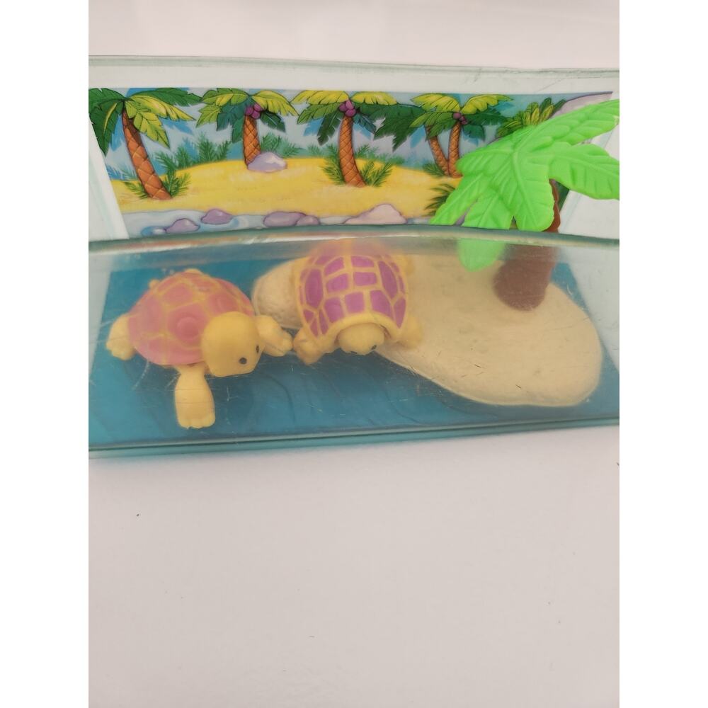 Vintage 1992 Kenner Littlest Pet Shop Toddling Turtles Paradise Island Terrarium